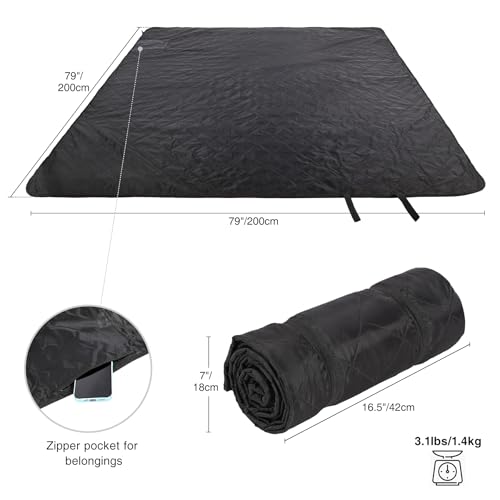 REDCAMP Extra Large Waterproof Stadium Blanket for Cold Weather, Soft Warm Fleece Camping Blanket Windproof for Outdoor Picnic Sports, 79”x 79” Green Grid - color: Scottish Green Checkered