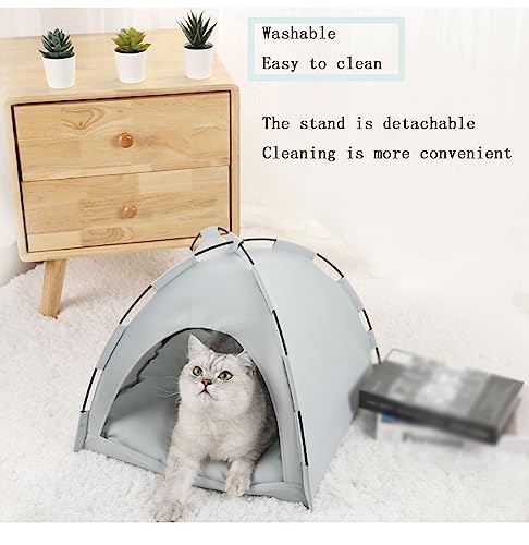 Portable Pet Camping Tent for Indoor Cats and Small Dogs, Breathable Outdoor Backyard Tents Camp, Beach Tent Sun Shelter with Foldable Non-Slip Base for Travel