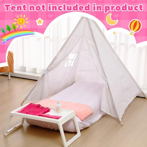 Windyun 2 Sets Kids Air Mattress Bulk with Fitted Sheet,Toddler Inflatable Bed 63 x 27 x 8 Inches Blow up Airbed Camping Sleeping Pad for Aged 3-10 Years Old Birthdays Slumber Sleepover Party (White) - color: White