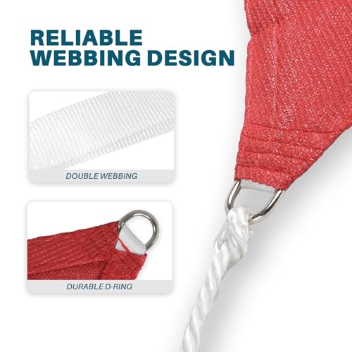 Coarbor 2' x 2' x 2' Sun Shade Sail Canopy Sunshade Outdoor Heavy Duty Triangle Fabric Cloth Screen for Patio Garden Yard Deck Pergola Canopy (Red) - color: Red, size: 2'x2'x2'