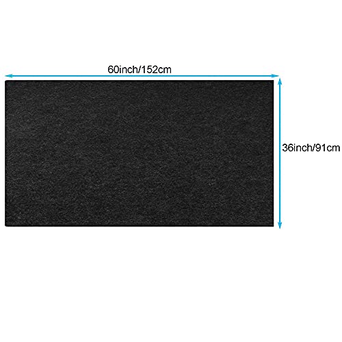 Tirifer Fire Resistant Fireplace Hearth Mat, Gas Grill Splatter Mat Heat Resistant Non Stick BBQ Patio Protector Grilling Gear, Backyard Floor Protective Rug(60'' x 36'') - size: 60'' x 36''