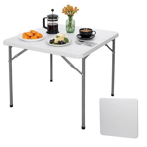 JupiterForce 3ft Folding Card Table, Indoor Outdoor Portable Plastic Picnic Table, Heavy Duty Party Camping Dining Table, White - color: White, size: 3FT
