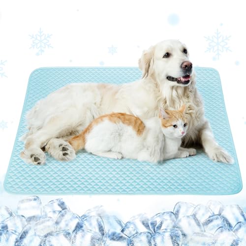 Upgraded Self-Cooling Dog Mat - Breathable Pet Cooling Pad for Dogs & Cats, Indoor & Outdoor Use, Washable Cooling Blanket for Comfort - size: S(17.7"Lx23.2"W)