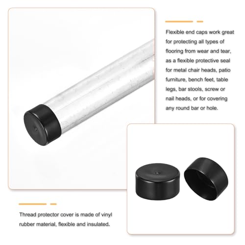 uxcell 110mm(4 5/16") Rubber End Caps, Round Vinyl Plug Insert Plastic End Caps for Tubing, Fence, Pipe Post, Furniture, Railing, Black, 50mm Height - color: Black, size: 110mm(4 5/16") x 50mm H