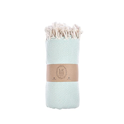 Personalized Embroidered Beach Towel | Throw Blanket, Easy Carry, Sand Free, Highly Absorbent, Quick Dry, Turkish Towels for Travel Camping Bath Sauna Beach Gym Pool Yoga SPA by Lahammam, Asia, Aqua - color: Aqua, size: Asia