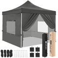 Yesker 10x10 Pop Up Canopy Tent with 4 Sidewalls Portable Folding Outdoor Canopy Easy Setup Gazebo Waterproof Instant Popup Shelter Tent w Wheeled Carry Bag sandbags for Events Parties Camping, Gray - size: 10x10FT Gray w Sidewalls