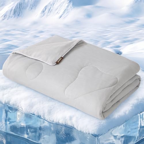 ZOMISIA Cooling Blanket for Extra Large Dogs - High Cold Washable Pet Blanket, Travel Soft Dog Summer Essentials, Grey, 50"x60" - color: Grey, size: XL(50x60")