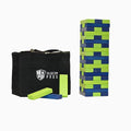 Tailgating Pros Premium Giant Toppling Timbers with Carrying Case – Choose Your Team Colors! Jumbo Outdoor Yard Game, Tower Grows to Over 5 Feet! - color: Navy/Lime