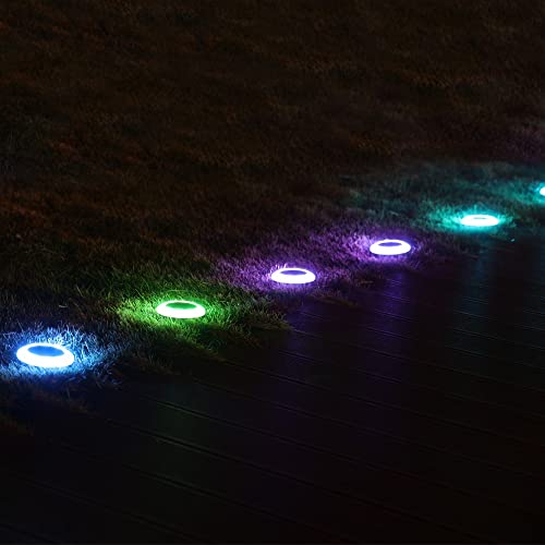 20 Lumens Colorized Solar Ground Lights,Solar Pool Lights with Mutiple Color Functions for Pool Area, Pathway, Patio, Yard, Path, Lawn and Garden - color: 8Pack