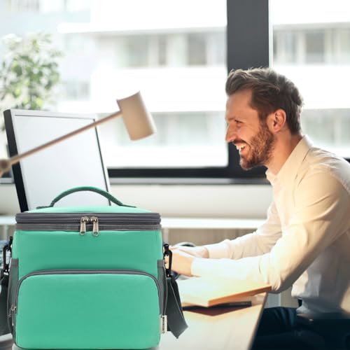 GYEUKHAM Insulated Lunch Bag for Adult/Women/Men, Reusable Large Lunch Box Cooler Soft Tote, Thermal Meal Prep Lunch Pail with Adjustable Shoulder Strap for Picnic/School/Travel/Office, Green - color: Green