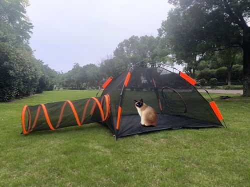 4 in 1 Pet Cat and Dog Tunnel Tent Foldable Pet Tent Outdoor Pop Up Pet Playpen Cage Fences House (Styles 4) - style: Styles 4