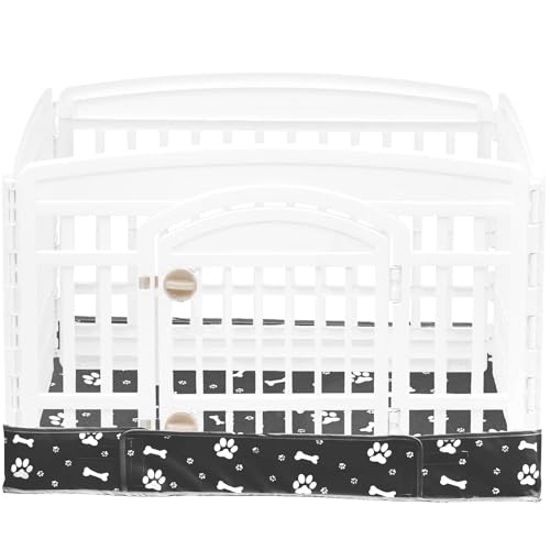Dog Playpen Bottom Pad Fits for 36 Inch 4 Panels Exercise Pet Playpen, Dog Crate Pad Puppy Playpen Pad, Hoop and Loop Design (Note: Playpen Not Included). -Black - color: Black