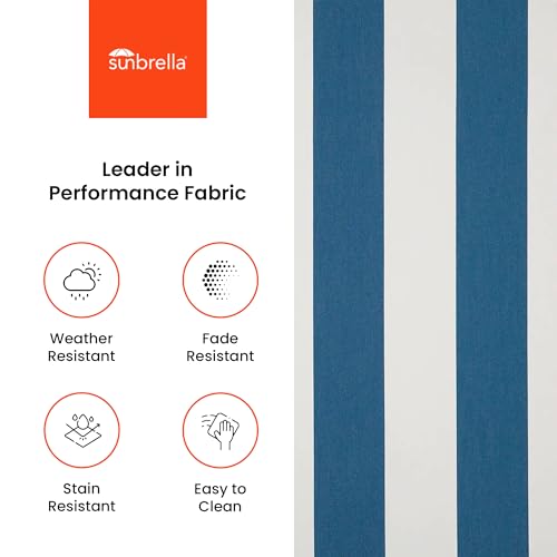 Covers & All Sunbrella Round Seat Cushion with Handle, Plush Outdoor Pillows and Chair Cushions for Home or Patio (22 x 5 Inch, Cabana Regatta) - color: Cabana Regatta, size: 22 x 5, style: Handle
