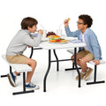 Kids Picnic Table with Benches, 38" Outdoor Toddler Table Set for 4 Children, Heavy Duty HDPE Play Table, 300LBS Capacity, Kids patio table and Chairs for Backyard, Park, Garden, Crafting and Indoor
