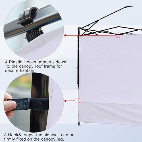 Canopy Sunwall, Instant SunWall 10ft x10ft, Sidewall for Pop Up Canopy Tent, 2 Pack Sidewalls Only, White - color: White, size: 10x10(2pcs)