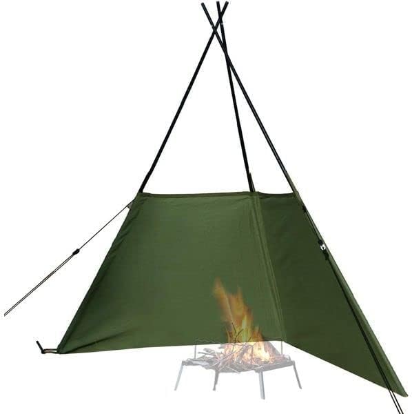 DOD Fire Break - Camping Stove Windscreen - Folding Camp Stove Windscreen with Storage Bag - Lightweight Camping Fire Wind for Outdoor, Camping, Picnic, Cooking - color: Olive