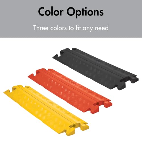 Checkers 1 Channel Industrial Drive Over Cable Protector, Drop in for 2.25" Lines, 23k/Axle Load Capacity Hose and Cable Ramp for Heavy Duty Equipment, Made in The USA, Black, CP1X225-GP-B - color: Black, style: Drop In