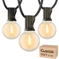 RTTY Outdoor String Lights 50 FT, Patio Light for Outside, Waterproof G40 Shatterproof LED Bulbs, Dimmable Hanging Connectable Globe Lighting for Backyard, Porch, Bistro, Balcony, Deck, Warm White - size: 50FT