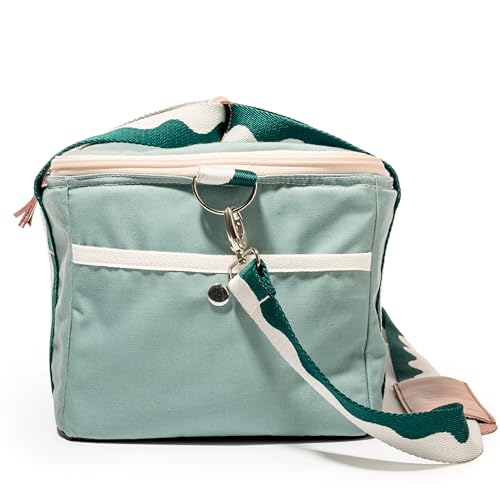 Business & Pleasure Co. Premium Cooler Bag - 14L Vintage Lunch Bag for Beach Days & Picnics - Insulated Leakproof Lining - Rivie Green - color: Rivie Green