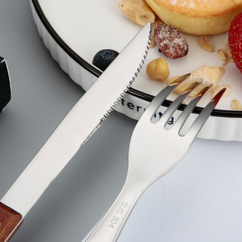 Stainless Steel Fork Knife Spoon Set with Gray Carrying Bag, Reusable Camping Flatware Utensils for Outdoor Picnic and Travel