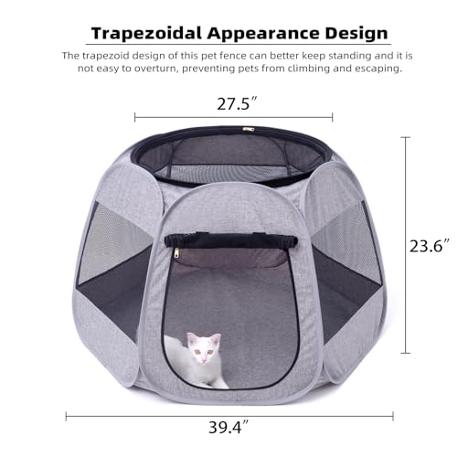NAFU Foldable Cat Playpen, Trapezoidal Design for Better Standing, Portable Pet Tent for Indoor and Outdoor Use of Kitten and Puppy, Dog Play Enclosure, Small Animals Houses & Condos