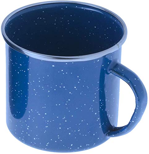 GSI Outdoors Pioneer Enamel 12 Pieces (4-Person) Dish Set I Enamelware Dishes Including Plates, Bowls and Mugs for Camping, Outdoors, RV, Camp, Blue - color: Blue