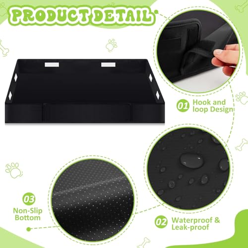 Marsui Dog Playpen Bottom Pad Fits for 36 Inch 4 Panels Pet Exercise Mat Puppy Crate Pad Reusable Washable Pet Training Pee Mat Hoop and Loop Design, Playpen Not Included (Black,Solid Color) - color: Black, style: Solid Color