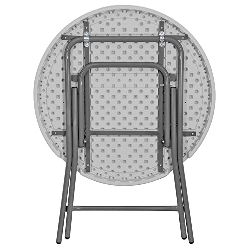 JupiterForce 32 Inch Round Folding Table, Indoor Outdoor Portable Plastic Dining Card Table High Top Cocktail Table for Camping Picnic Party Wedding Event, White - size: 32 inch