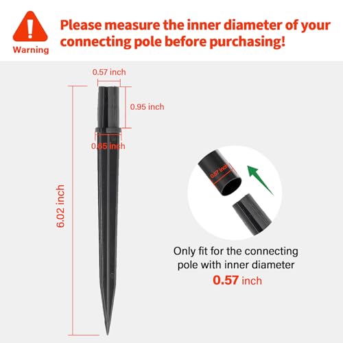 8 Pcs Solar Light Stakes Replacement (Fit for Inner Diameter 0.6inch),Reinforced Ground Spikes,ABS Plastic Lights Stakes, Ideal for Solar Pathway Lights Garden Torch Lights,Christmas Lights - size: 0.57-0.6 inch