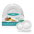 POSATE 60PCS White Disposable Plastic Plates, Heavy Duty Plates for Wedding/Party, 30PCS Dinner Plates 10.25’’ and 30PCS Dessert/Salad Plates 7.5’’, White Plates for Party Event - color: White