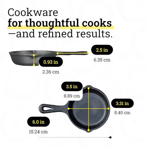 Lodge Seasoned Cast Iron Skillet 3.5 Inches - PFAS-Free, Non-Toxic Cookware - Use with an Oven, Stove, Grill, or Campfire - Naturally Non-Stick & Oven Safe - size: 3.5 Inch (1 Count)