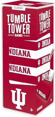 MasterPieces Kid Game Tumble Tower - NCAA Indiana Hoosiers, Officially Licensed Wood Blocks - style: Indiana Hoosiers
