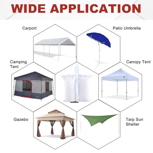 ABCCANOPY Canopy Weights 150 LBS Tent Sand Bags,4-Pack White (Without Sand) - color: White, size: 150 LBS