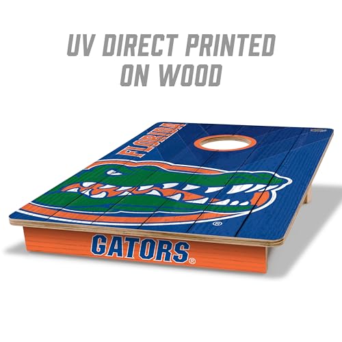 YouTheFan NCAA 2’ x 3’ Wood Cornhole Game with Logo Bags - color: Florida Gators, size: 2' X 3'