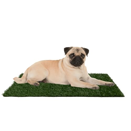 Artificial Grass Puppy Pee Pad for Dogs and Small Pets - Set of Three 18.25x14.25 Inch, Reusable 3-Layer Turf Pads for Dogs - Indoor and Outdoor Fake Grass Potty Pet Supplies by PETMAKER - size: Small 3-layer Replacement Pads