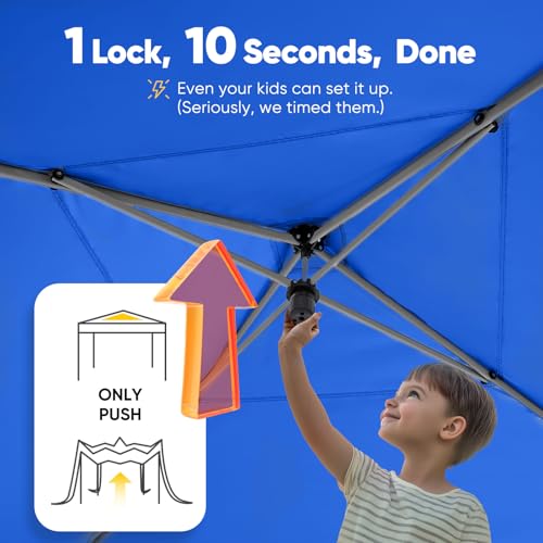 Quictent Privacy 10x10 Pop up Canopy Tent with Sidewalls and Roll-up Ventilated Windows, One Person Easy Setup, Outdoor Commercial Gazebo Shelter Enclosed Waterproof, Bonus 4 Sandbags - color: Royal Blue, size: 10x10ft
