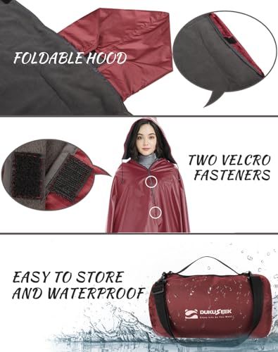 DUKUSEEK Camping Blankets for Cold Weather, Waterproof Blankets for Adult, Large (79x56), Portable, Wearable, Warm for Outdoor Camping, Picnic, Stadium, Sports, Beach, Concerts, Car, Dogs, Travel… - color: Wine Red