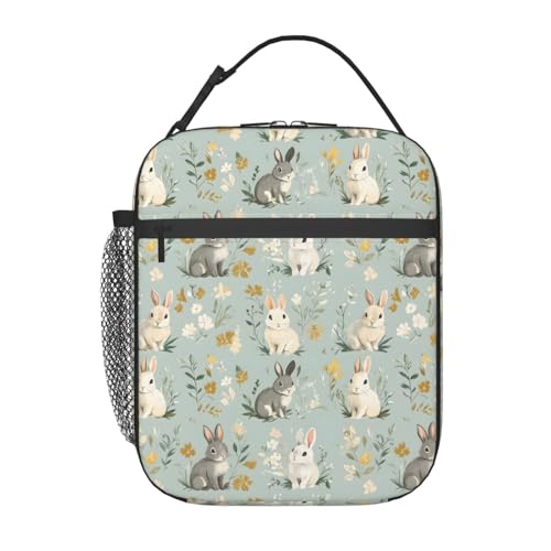 Bunny Lunch Box Insulated Lunch Bag for kids Girls Boys Women,Reusable Lunch Box Containers for Women Men,Durable Cooler Tote Bag Lunchbox for Office/School/Picnic - color: Bunny02