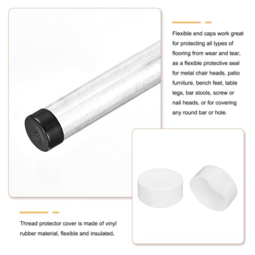 uxcell 180mm(7") Rubber End Caps, Round Vinyl Plug Insert Plastic End Caps for Tubing, Fence, Pipe Post, Furniture, Railing, White, 50mm Height - color: White, size: 180mm(7") x 50mm H
