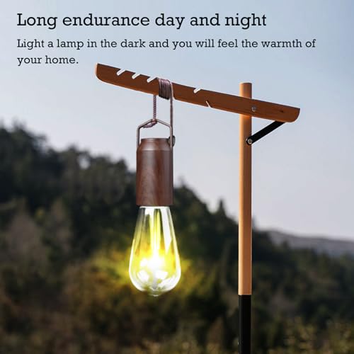 LED Camping Lantern,Rechargeable Retro Metal Camp Light,Battery Powered Hanging Vintage Lamp ,Portable Waterpoor Outdoor Tent Bulb, Emergency Lighting for Power Failure,Outages - size: 8.7 INCH 4 PACKS AAA battery