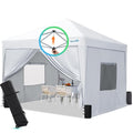 Quictent Privacy 8x8 Pop up Canopy Tent with Sidewalls and Roll-up Ventilated Windows, One Person Easy Setup, Outdoor Commercial Gazebo Shelter Enclosed Waterproof, Bonus 4 Sandbags - color: White, size: 8x8ft
