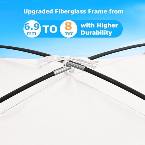 COMMOUDS Beach Tent Sun Shade for 3/4/6/8 Person, UPF 50+ Beach Sun Shelter Canopy Tent, Lightweight, Easy Set Up and Carry - color: Silver, size: 4 Person