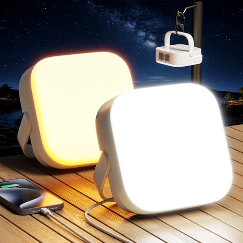 Eventek 2Pack 20000mAh Camping Lights, Camping Lantern Rechargeable Total Up to 200H+ & 4 Lights Modes, Portable IP65 Waterproof Tent Lights for Camp, Outdoor, Power Outages Emergency, Hurricane