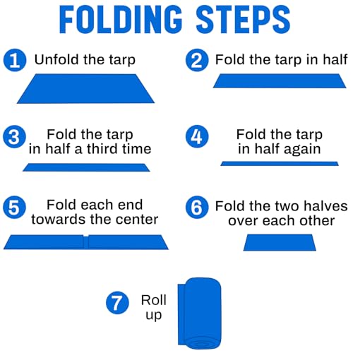 8 Pack 4 x 6 ft 5.5 Mil Small Tarps Heavy Duty Waterproof Tarp Multi Purpose Tent Cover for Home Boats Cars Camping Patio Furniture Roof Emergency Rain Protective Cover, Blue - color: Blue, size: 4 x 6 ft