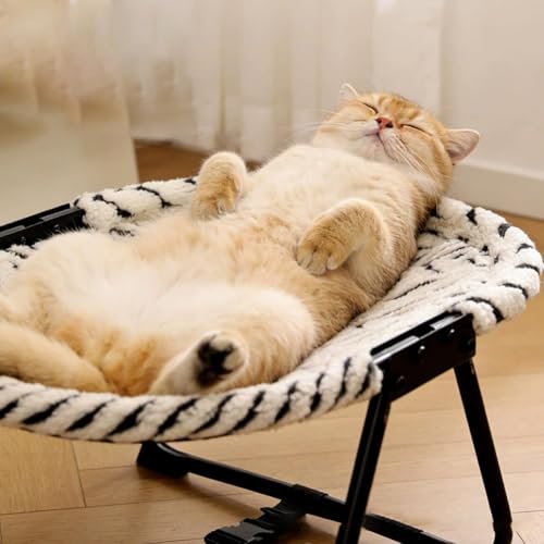 Cat Bed Hammock, Free-Standing Elevated Dog Cot for Indoors and Outdoors,Foldable No-Assembly Pet Bed with Breathable Mesh,Lightweight Raised Pet Cot for Cats and Small Dogs (Brown) - color: Brown