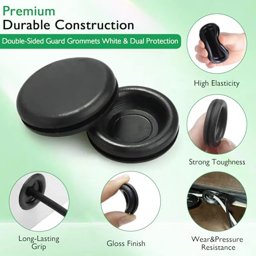 EASYEAH 200PCS Rubber Grommet Kit - M7.14 to M25.4 Rubber Plugs for Round Holes, Waterproof Firewall Wire Grommet for Automotive, Industrial & Home-1/4, 1/2, 3/8, 5/8, 3/4, 7/8, 1 Inch Hole Covers - style: 7 Sizes, 200 pcs, Closed