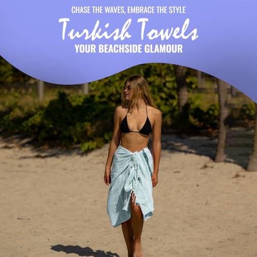 Beach Towel 100% Cotton Turkish Beach Towel Adult 38x70 Inch Pre-washed Absorbent Extra Large|Sand Free Quick Dry BathTowels|Lightweight Blanket|Travel Cruise Camping Spa Gym Sports Towel|Fair Aqua - color: Aqua