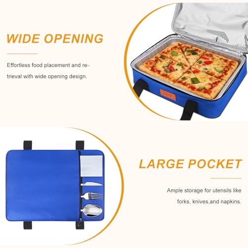 BBV Insulated Casserole Carrier for Hot or Cold Food, Food Warmer Bag Fits 9"x13" Baking Dish, Durable Nylon Leak Proof Food Containers for Travel, Potluck, Parties, Picnic, Cookouts (Royal Blue) - color: Royal Blue