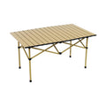 Wind Tour Portable Camping Table Folding Side Table Aluminum Lightweight Table with Carry Bag for Outdoor Cooking Hiking Picnics BBQ Travel (37.4 * 22.4 * 19.7Inches,Khaki) - color: 37.4*22.4*19.7inches,khaki