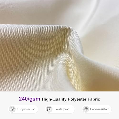 PURPLE LEAF 13ft Patio Umbrella Outdoor Round Umbrellas Large Cantilever Umbrella Windproof Offset Umbrellas Heavy Duty Sun Umbrella for Garden Deck Pool Patio, Cream - color: Cream, size: 13 Feet, style: Umbrella